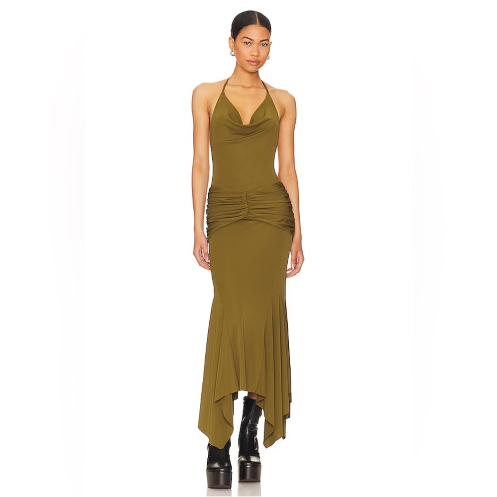 GRACIE MAXI DRESS IN OLIVE GREEN